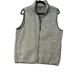 Eddie Bauer Fleece Zipper Vest Women’s Size XL Heather Gray Outdoor Gorpcore